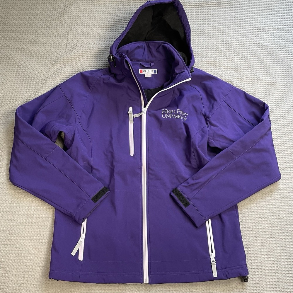 High Point University Jacket Coat Medium Adult Purple Hooded Purple Clique